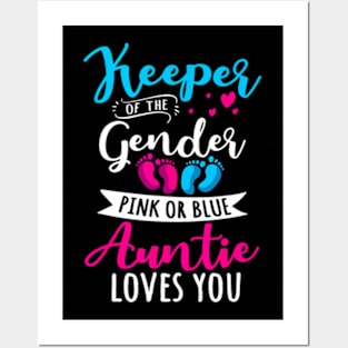 Keeper Of The Gender Auntie Loves You Aunt Baby Announcement Posters and Art